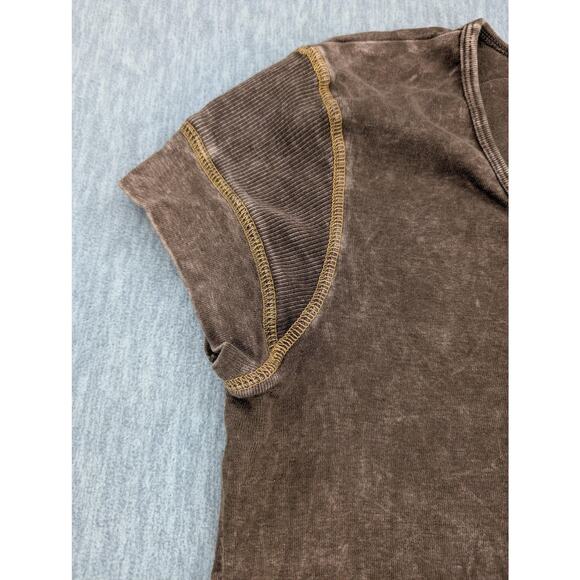 Vintage Xcit Moda Shirt Womens XL Brown Embellished Y2K Boho Short Sleeve Grunge - Picture 6 of 13